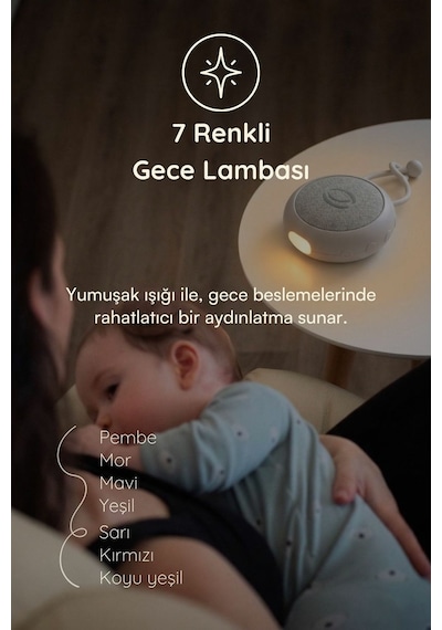Beyaz Gürültü Cihazı | 33 Sesli, Pışpışlı & Ninnili Ayıcık | Pembe Fularlı Ayıcık