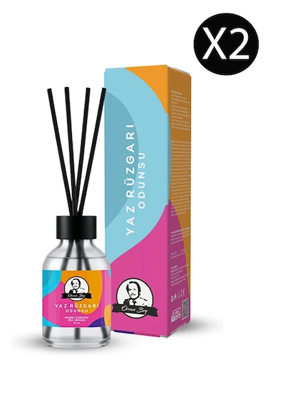 Yaz Rüzgarı Kokulu Çubuklu Oda Kokusu Ekstra Kalıcı Esansiyel Yağ Odunsu Koku 50ml X 2 Yaz Serinliği