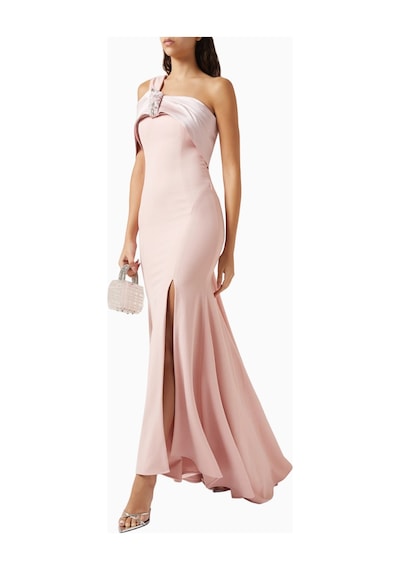 Ac By Aanchal Chanda Asymmetrical Yaka Maxi Kadın Elbise Pembe