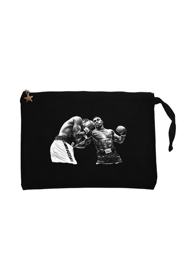 Mike Tyson Art Of Fight Siyah Clutch Astarlı Cüzdan / El Çantası Siyah