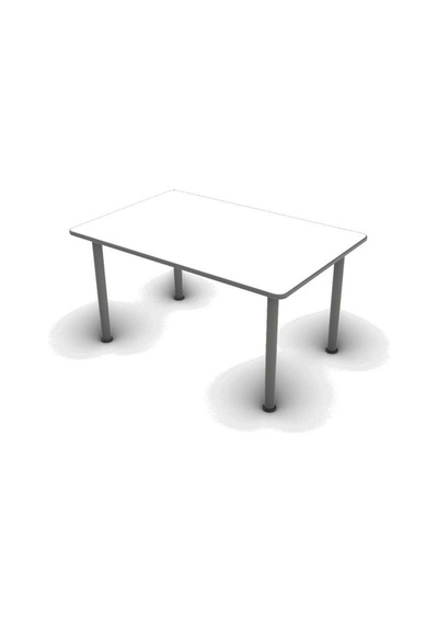 Metal Ayaklı Dikdörtgen Masa 70x105 Beyaz-s.meşe Renkli