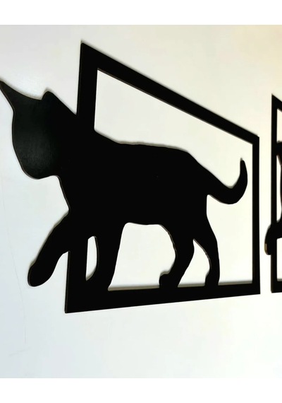 Oyunbaz Kediler 3'lü Dekoratif Duvar Tablosu - Modern Kedi Figürlü Duvar Dekoru