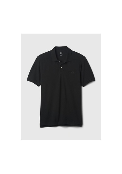 Gap Erkek Siyah Logo Piqué Polo Yaka T-shirt