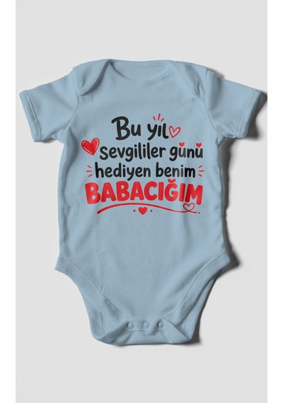 Morivokids Babaya Özel Kısa Kollu Bebek Body %100 Pamuk Zbn295-kk Bebe Mavisi