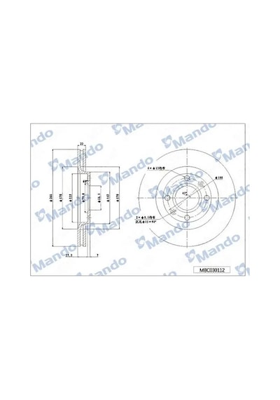 Peugeot 206 Fren Diski On 2000-2006 Mando Mbc030112 2adettir
