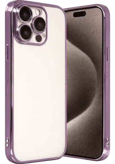 Newface Apple İphone 15 Pro Max Razer Lensli Silikon - Mor