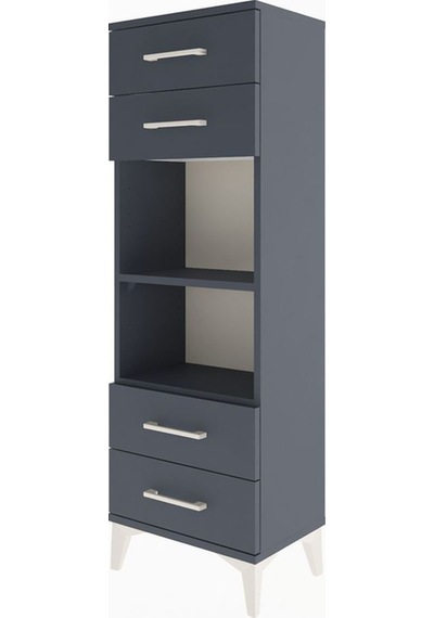 Arges Dolap 2 Raflı 4 Çekmeceli 44x30x134 Antrasit-antrasit Antrasit Arges Dolap 2 Raflı 4 Çekmeceli 44x30x134 Antrasit-antrasit Antrasit