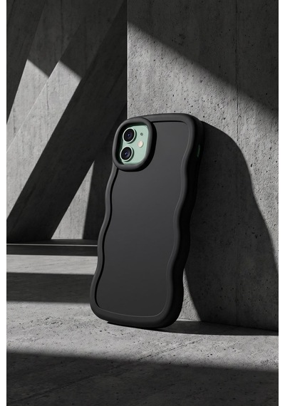 Apple iPhone 11 Pro Uyumlu Dalgalı Tasarım Kamera Korumalı Mat Silikon-54236 Siyah