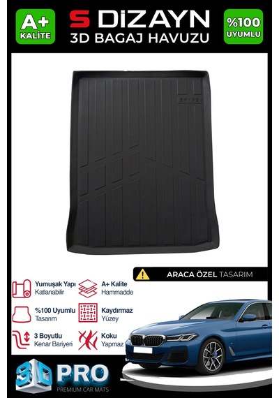 S-dizayn Bmw 5 Serisi G30 3d Pro Bagaj Havuzu 2017-2023 A+ Kalite