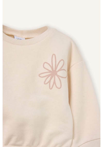 Defacto Aplike 2'li Takım Sweatshirt Eşofman Altı Kız Bebek G8500A526SP