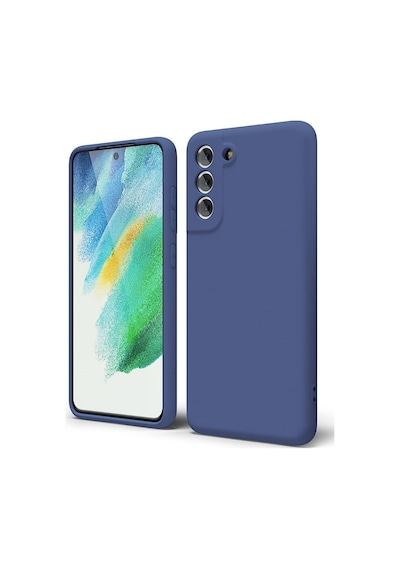 Samsung Galaxy S21 Fe Uyumlu Silikon Kılıf - Pastel Tonu Kamera Korumalı Esnek Kapak -lacivert Lacivert