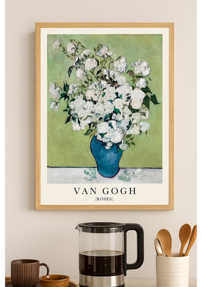 Van Gogh Doğal Ahşap Çerçeveli Poster, Dekoratif Sanatsal Duvar Tablosu