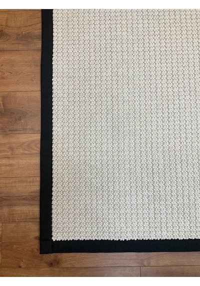 Saraz Halı Kumaş Bordür Gri Bukle Antrasit Bordür Halı Salon Koridor Mutfak Çocuk Odası Halısı Kilim S267 Beyaz