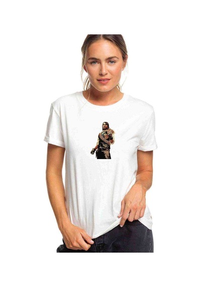 Red Dead 2 John Marston Baskılı Beyaz Kadın Tshirt