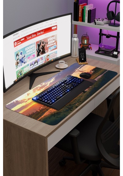 Kiki's Delivery Service Anime V3 - 90x40 Xxl Gaming Kauçuk Kaymaz Taban Mouse Pad Fare Altlığı