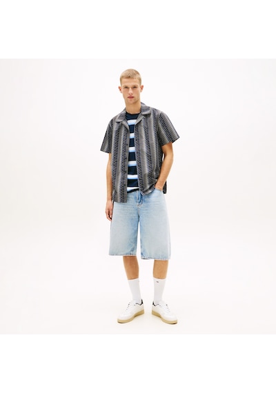 Tommy Hilfiger Regular Aop Camp Erkek Siyah Gömlek Dm0dm22792