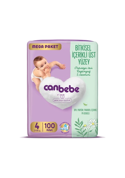 Bebek Bezi 4 Beden 7-14 Kg 100 Adet