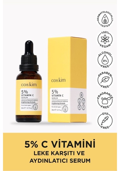 %5 C Vitamini Serum 30 Ml %2 Niacinamide, Leke Karşıtı, Aydınlatıcı, Ton Eşitleyici