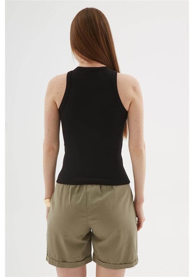 Halter Yaka Atlet Siyah Çok Renkli