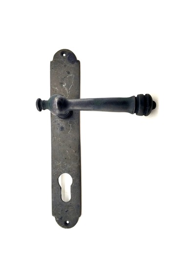Hubrendy Kargo Antika Tarz Dekoratif Pirinç Taşra Yale Kapı Kolu - 220x35 Mm, Oksit