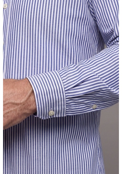 Bisse Lacivert Regular Fit Pamuk Cepsiz Yaşa Yaka Uzun Gömlek Gmczg261088 39