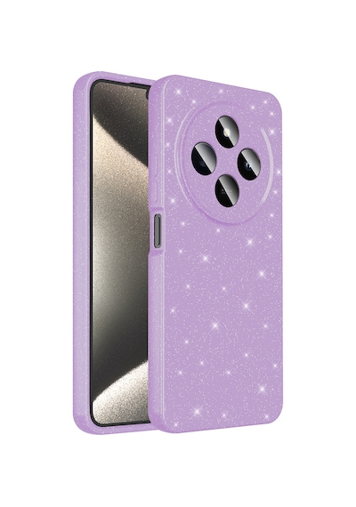 Xiaomi Redmi 14c 4g Kılıf Kamera Korumalı Simli Lüks Zore Koton Kapak Lila