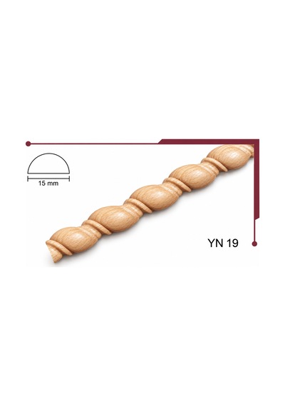 Burgu Çıta 15 Mm Kalınlığında Ağacın Kendi Renginde 125 Cm