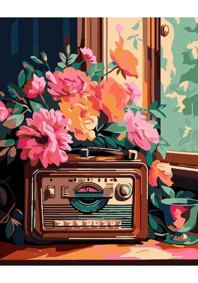 Sayılarla Boyama Numaralı Tuval Seti Boya Fırça Dahil 40x50 Cm Nostaljik Melodi