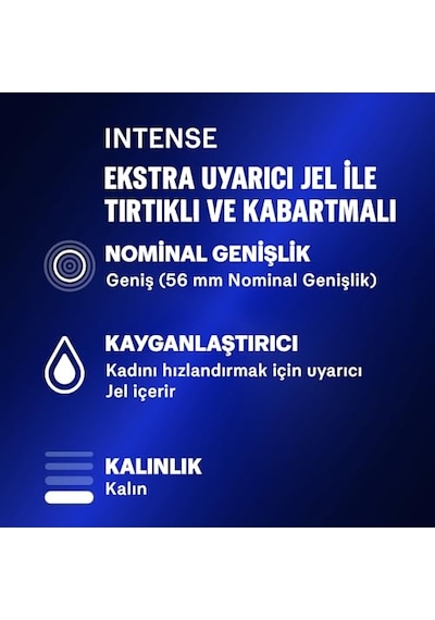Durex Intense 30'lı Uyarıcı Jelli Ve Tırtıklı Prezervatif