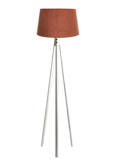 Oval 3 Ayak Tripod Lambader Abajur Köşe Lambası Ahşap Beyaz Diğer