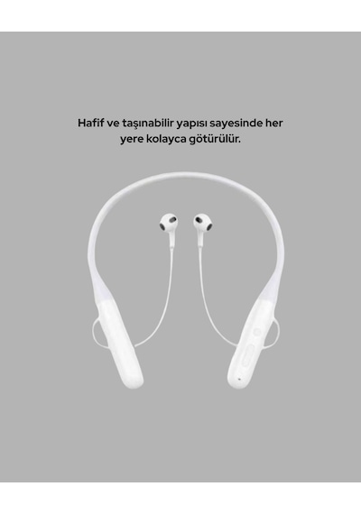 Usb Şarjlı Uzun Ömürlü Boyun Askılı Bluetooth Kulaklık