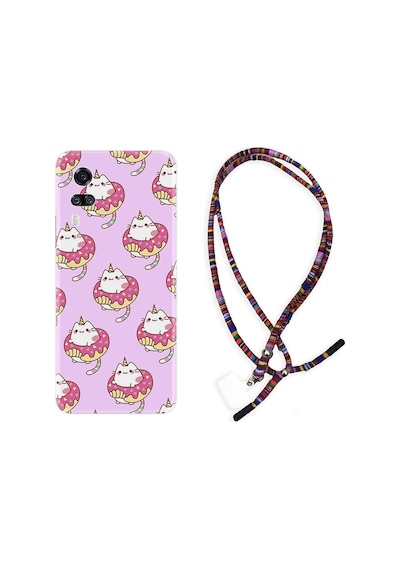 Vivo Y51 Kılıf Rasta Boyun Askılı Unicorn Donut 1417