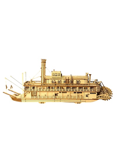 Nehir Gemisi Ahşap Maket Seti Dıy 3d Puzzle Mississippi Buharlı Gemi Koleksiyoner Modeli 713 Parça