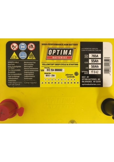 OPTİMA YELLOW TOP 55 YT S 4,2 55Ah Akü