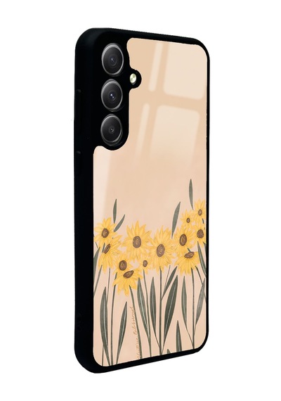 Samsung Uyumlu A35 Watercolor Sunflower Tasarımlı Glossy Telefon Kılıfı Çok Renkli