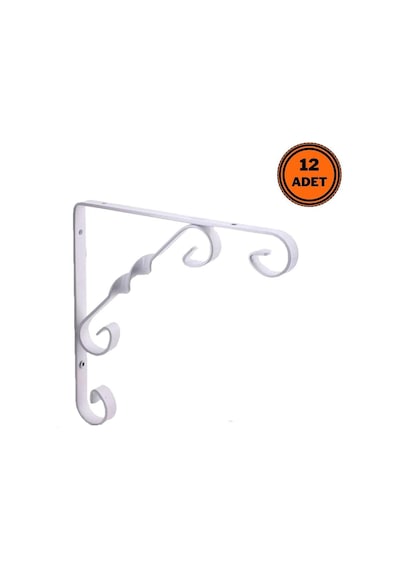 Eym 12 Adet Burgulu 20 X 30 Cm Dekoratif Raf Altı Ayağı Konsol Beyaz Çok Renkli Eym 12 Adet Burgulu 20 X 30 Cm Dekoratif Raf Altı Ayağı Konsol Beyaz Çok Renkli