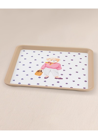 Madame Coco Patrice Bear Kare Tepsi 1kteps199432,5x32,5x1,5 Cm-mor