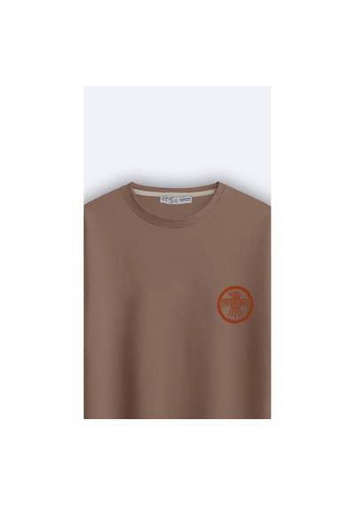 Oversize Unisex Toprak T-shirt - Maya Kuşu TOPRAK