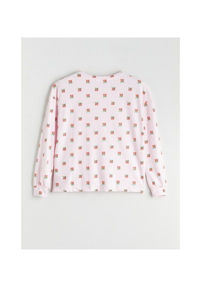Lcw Young Pembe Bisiklet Yaka Yılbaşı Temalı Kadın Pijama Takımı