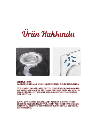 Tilbe Home 2li Çift Cidarlı Cam Bardak 350 Ml Pipetli Çay Kahve Sunum Bardağı Isıya Dayanıklı Kupa B Şeffaf
