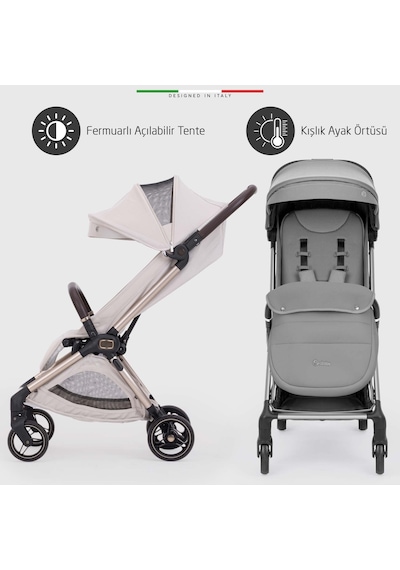 Elele Pilota Premium Kabin Tipi Bebek Arabası Gri