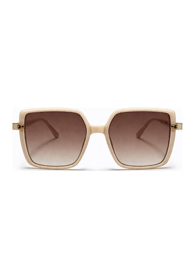 Zalara Polarize Cam Vintage & Retro Unisex Güneş Gözlüğü Bej