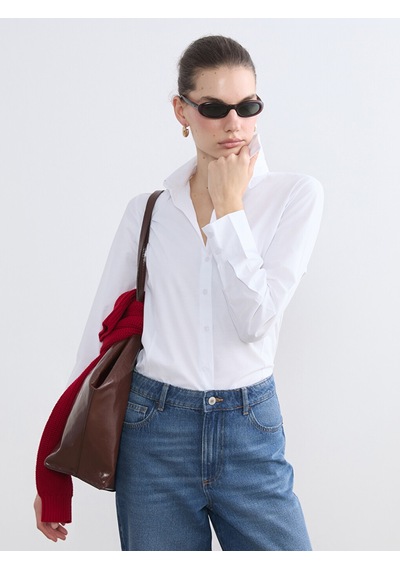 Lcw Vision Beyaz Slim Fit Kadın Gömlek