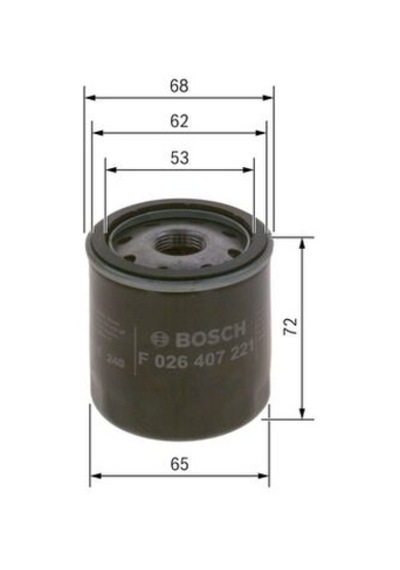 Bosch F026407221 Yağ Filtresi Avensis C1 Charade Corolla Corolla Verso Mk Prius 01fbo045
