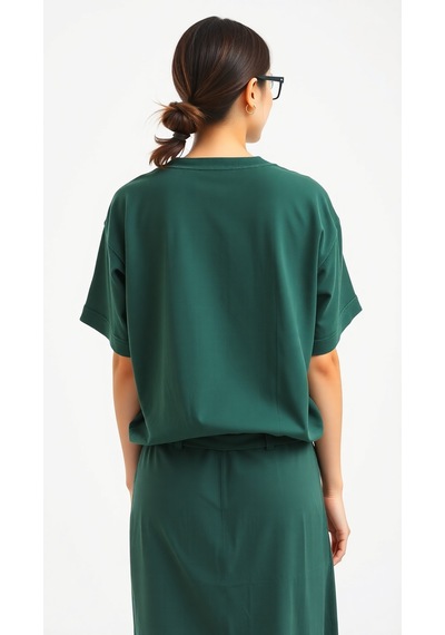Classical Baskılı Oversize Tshirt Yeşil