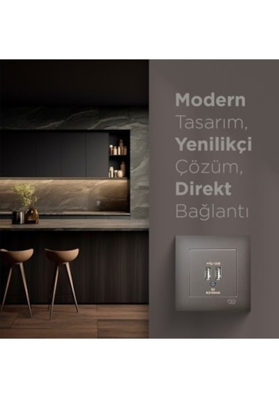 Mocha 2 Usb Çıkışlı 5v Şarj Prizi İle Modern Elektrik Çözümü