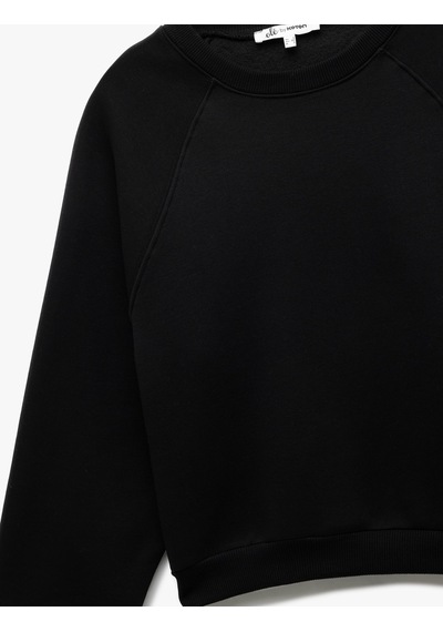 Koton Pamuklu Bisiklet Yaka Şardonlu Sweatshirt Siyah 6wal10309ık Siyah Koton Pamuklu Bisiklet Yaka Şardonlu Sweatshirt Siyah 6wal10309ık Siyah