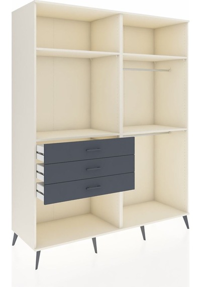 Kronos Gardrop 4 Raflı 3 Çekmeceli 2 Askılı 176x59x221 Aytaşı-aytaşı/antrasit Beyaz Kronos Gardrop 4 Raflı 3 Çekmeceli 2 Askılı 176x59x221 Aytaşı-aytaşı/antrasit Beyaz