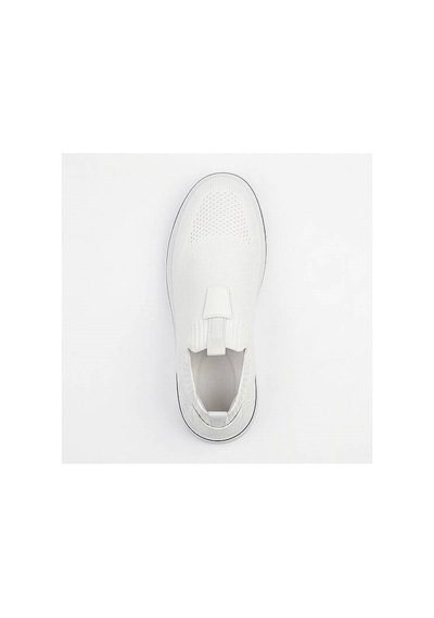 Daytex 1111 Erkek Slip-on - Full Triko Örgü Sportif Kalın Eva Taban Sneaker Beyaz