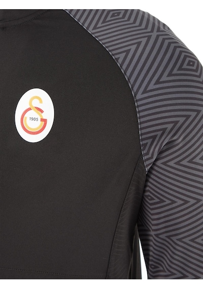 Galatasaray Lisanslı Umbro Dik Yaka Fermuarlı Siyah Sweat Lazer Ahşap Kutu SiYAH